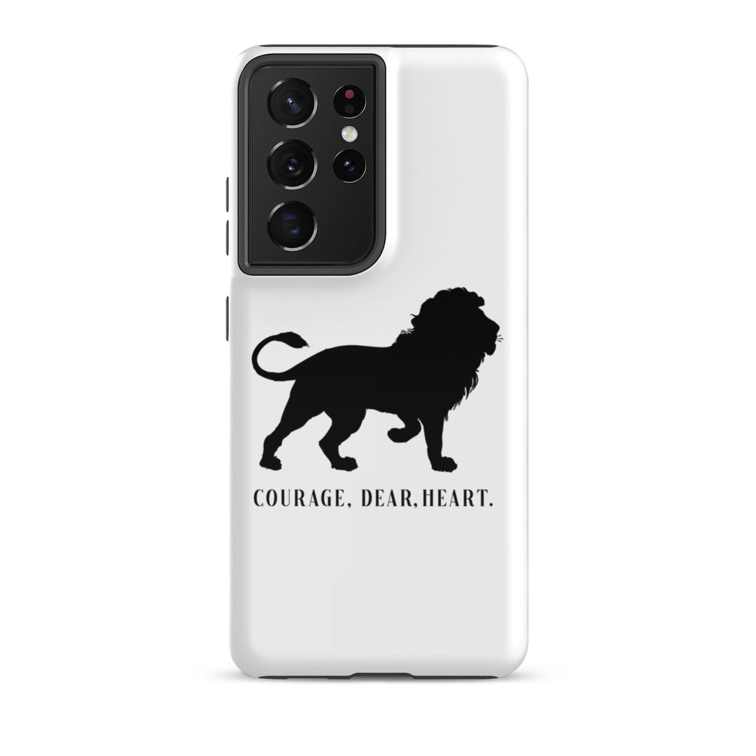 Christian Phone Case Courage Dear Heart White for Samsung® Samsung® Phone Cases Glossy Samsung Galaxy S21 Ultra 