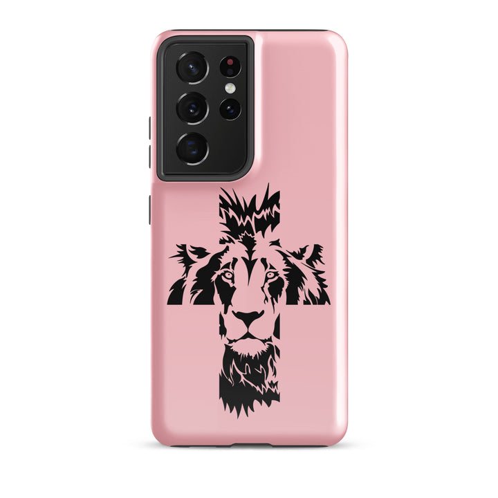 Christian Phone Case Aslan Cross Pink for Samsung® Samsung® Phone Cases Glossy Samsung Galaxy S21 Ultra 