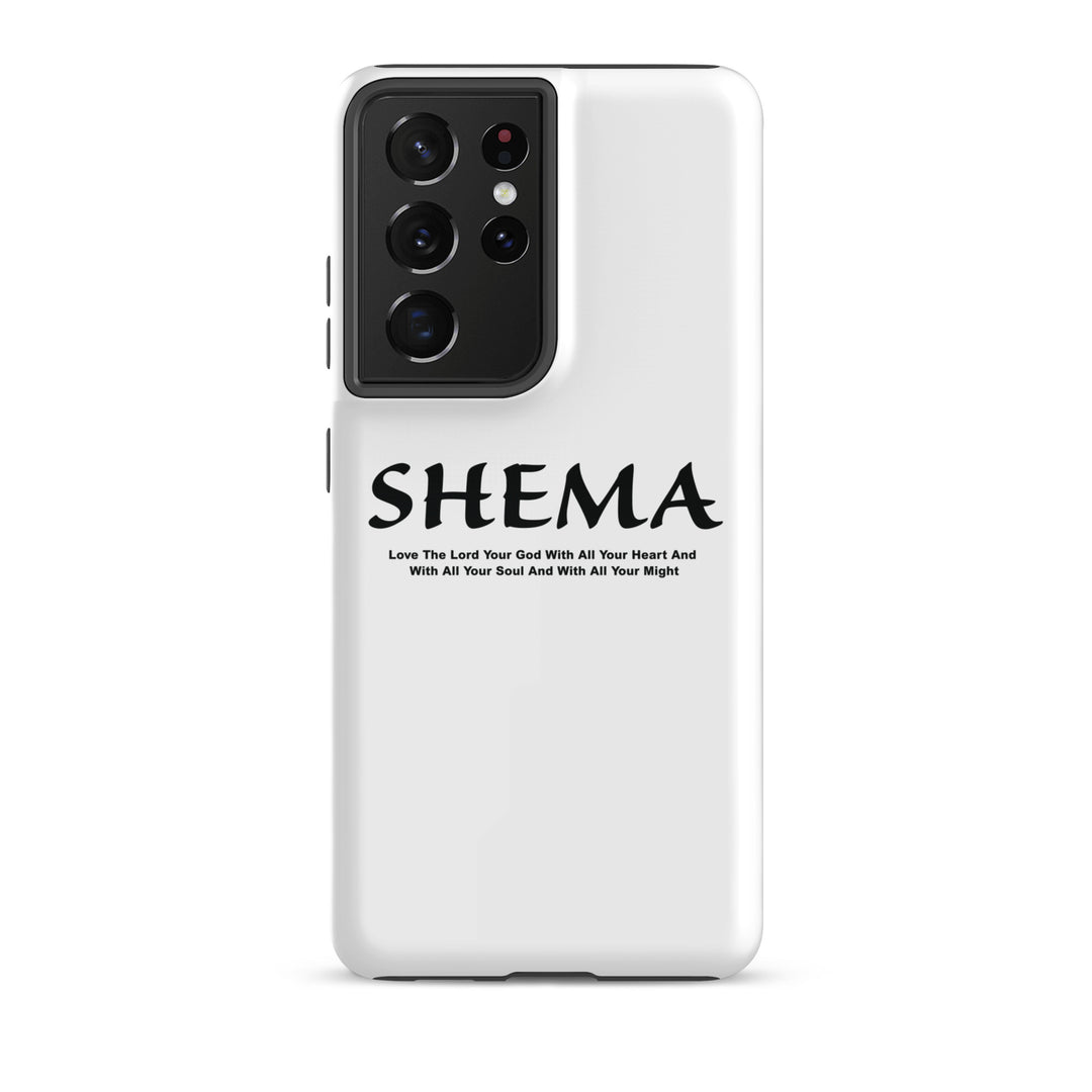 Christian Phone Case Shema Love The Lord White for Samsung® Samsung® Phone Cases Glossy Samsung Galaxy S21 Ultra 