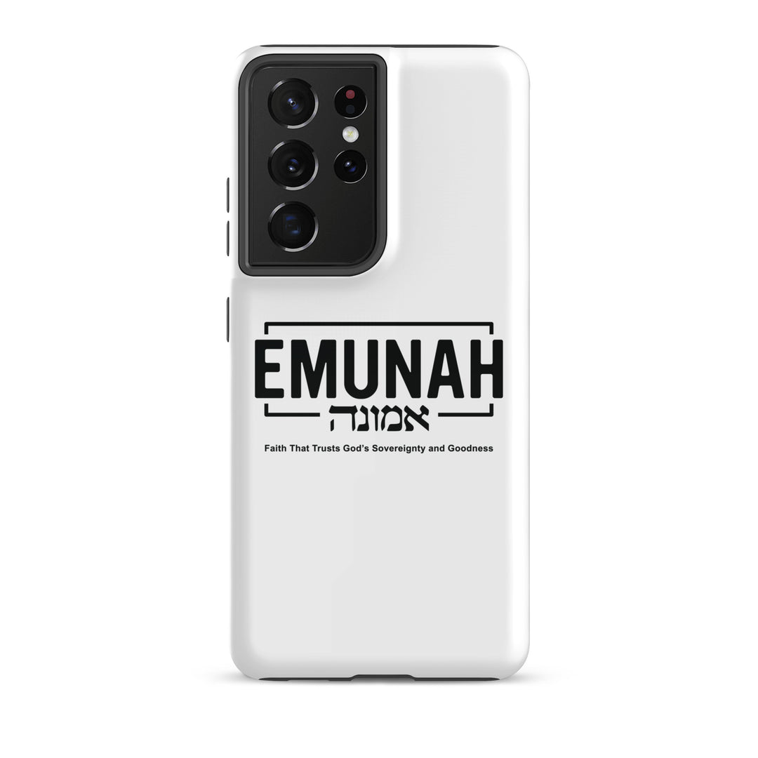 Christian Phone Case Emunah Faith That Trusts White for Samsung® Samsung® Phone Cases Glossy Samsung Galaxy S21 Ultra 