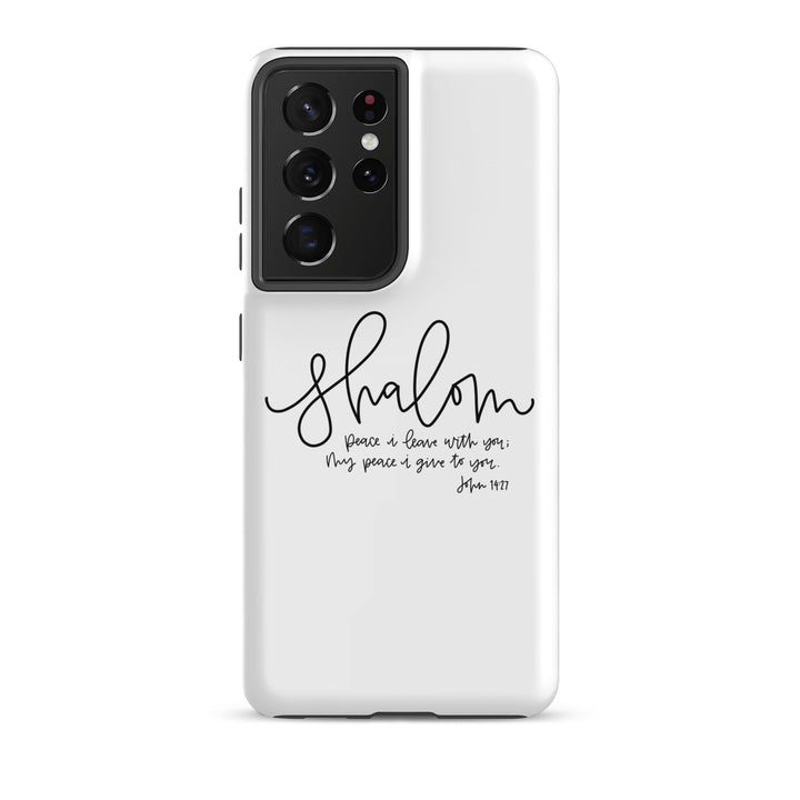 Christian Phone Case Shalom White for Samsung® Samsung® Phone Cases Glossy Samsung Galaxy S21 Ultra 