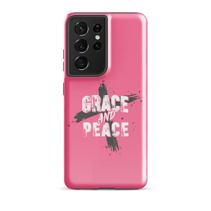 Christian Phone Case Grace and Peace Pink for Samsung® Samsung® Phone Cases Glossy Samsung Galaxy S21 Ultra 