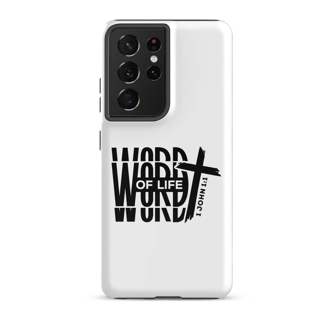 Christian Phone Case Word of Life Cross White for Samsung® Samsung® Phone Cases Glossy Samsung Galaxy S21 Ultra 