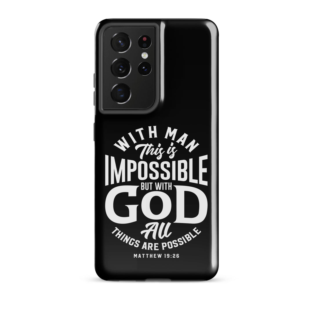 Christian Phone Case All Things Possible Black for Samsung® Samsung® Phone Cases Glossy Samsung Galaxy S21 Ultra 