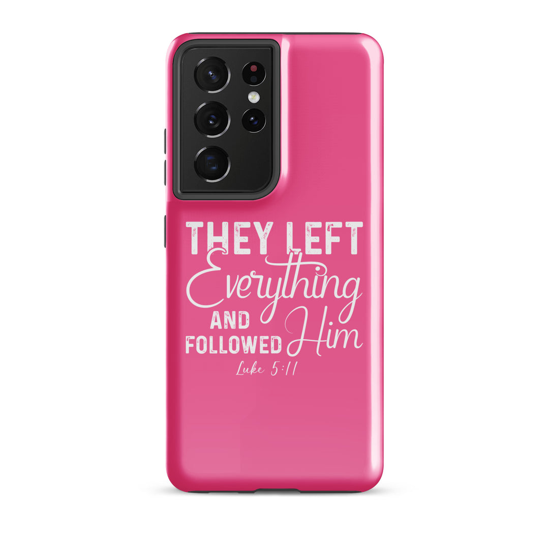 Christian Phone Case Left Everything Pink  for Samsung® Samsung® Phone Cases Glossy Samsung Galaxy S21 Ultra 