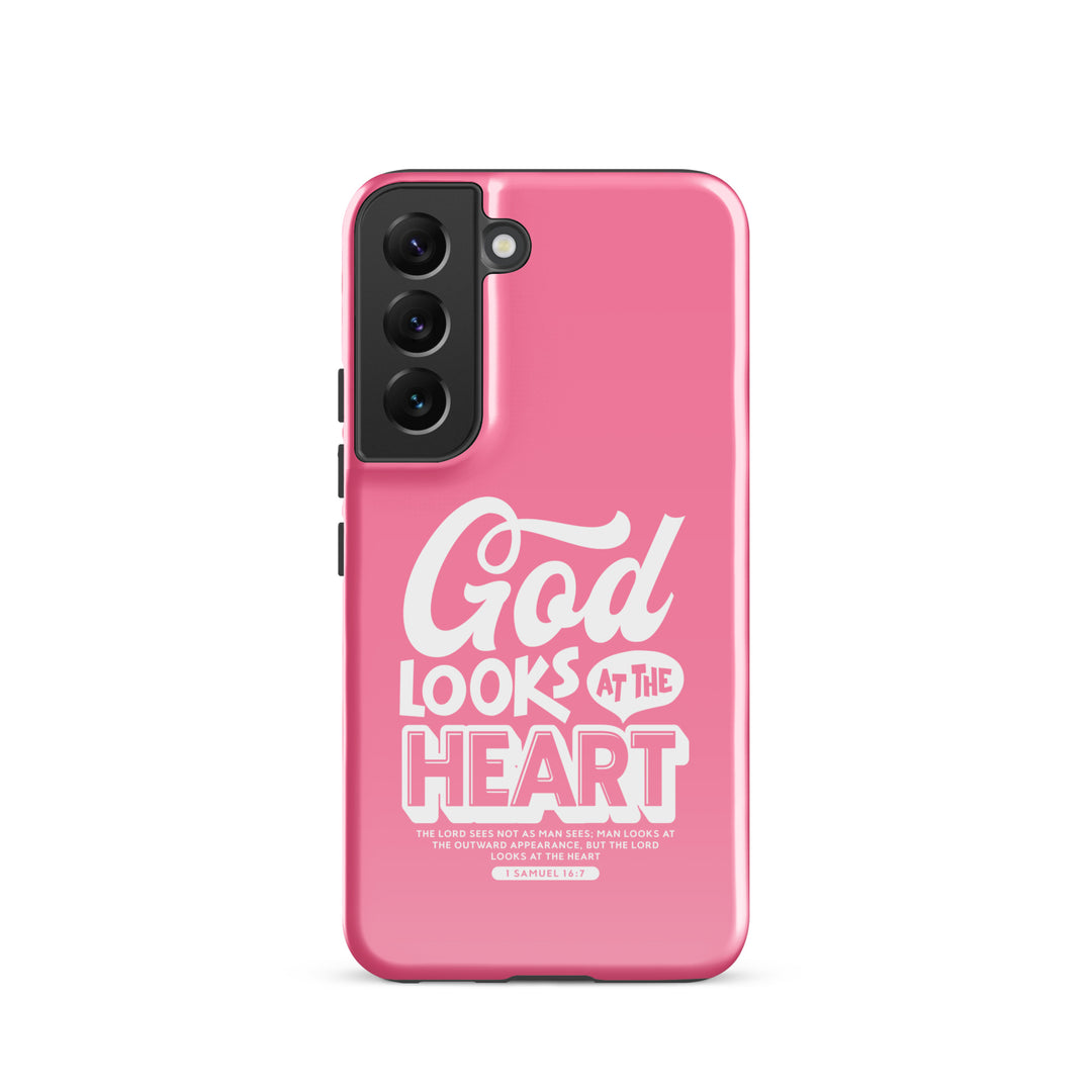 Christian Phone Case God Looks At Heart  for Samsung® Samsung® Phone Cases Glossy Samsung Galaxy S22 