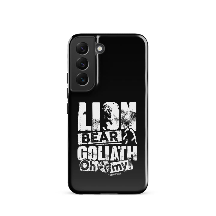 Christian Phone Case Lion Bear Goliath Black for Samsung® Samsung® Phone Cases Glossy Samsung Galaxy S22 