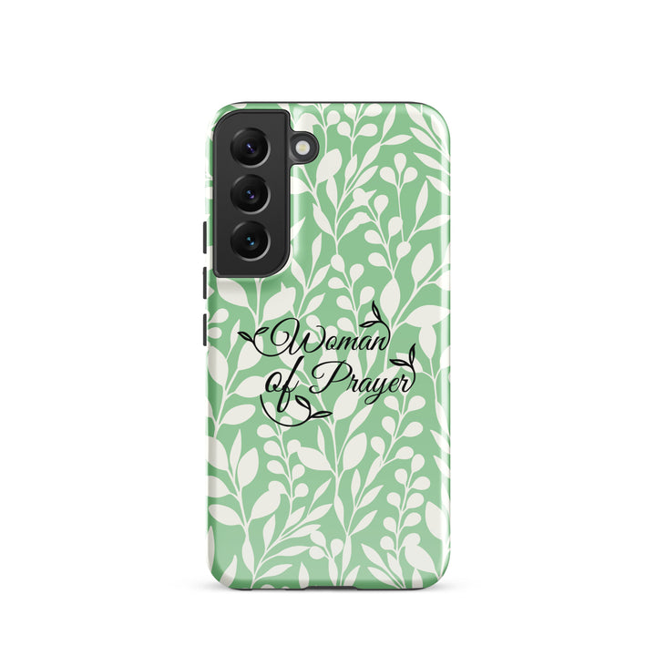 Christian Phone Case Woman of Prayer Green for Samsung® Samsung® Phone Cases Glossy Samsung Galaxy S22 