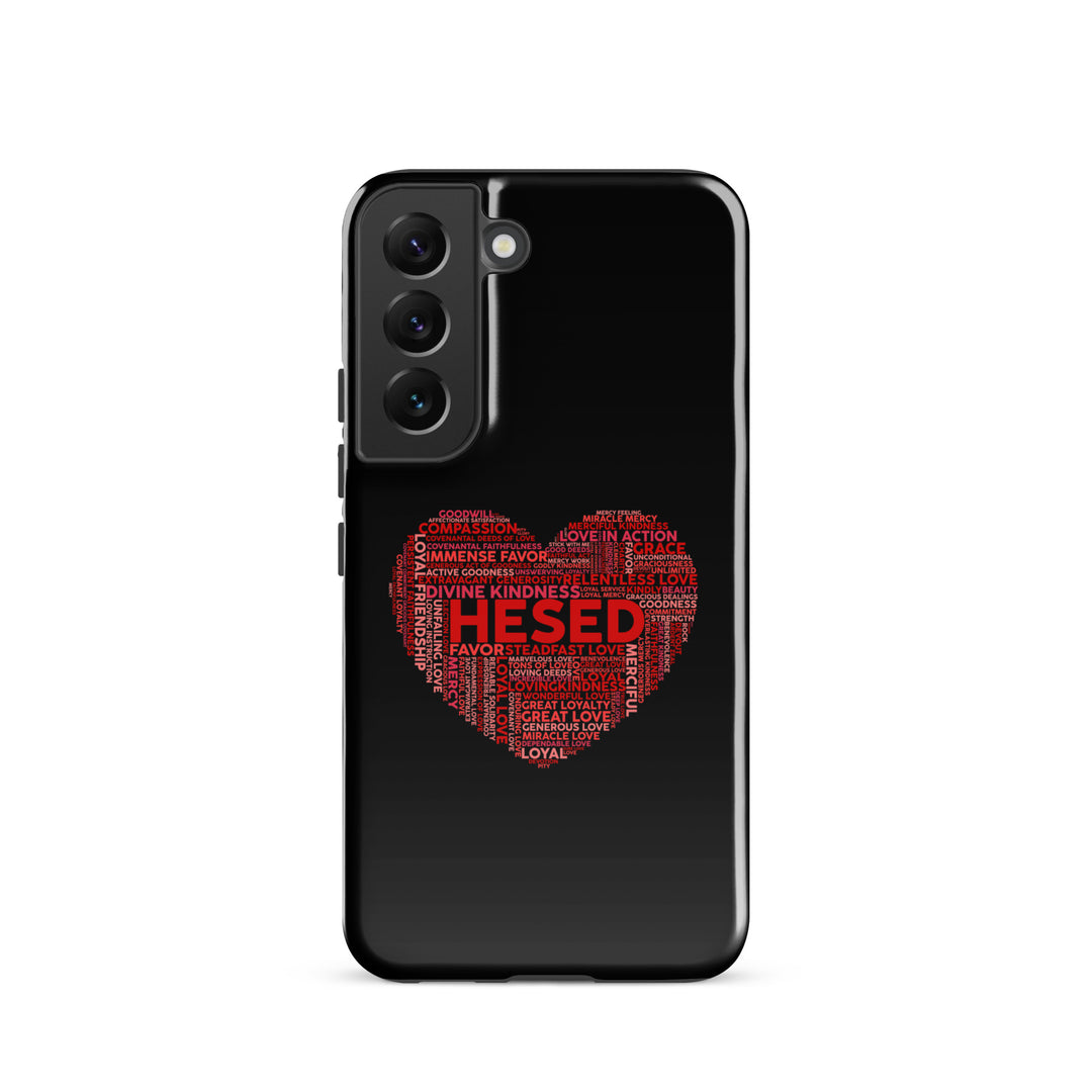 Christian Phone Case Hesed Heart Black for Samsung® Samsung® Phone Cases Glossy Samsung Galaxy S22 