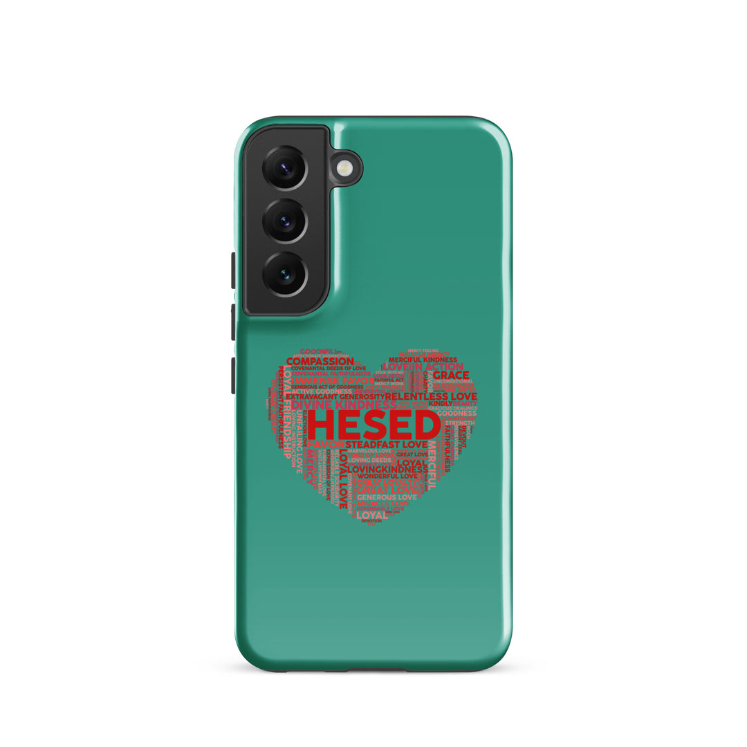 Christian Phone Case Hesed Heart Teal for Samsung® Samsung® Phone Cases Glossy Samsung Galaxy S22 