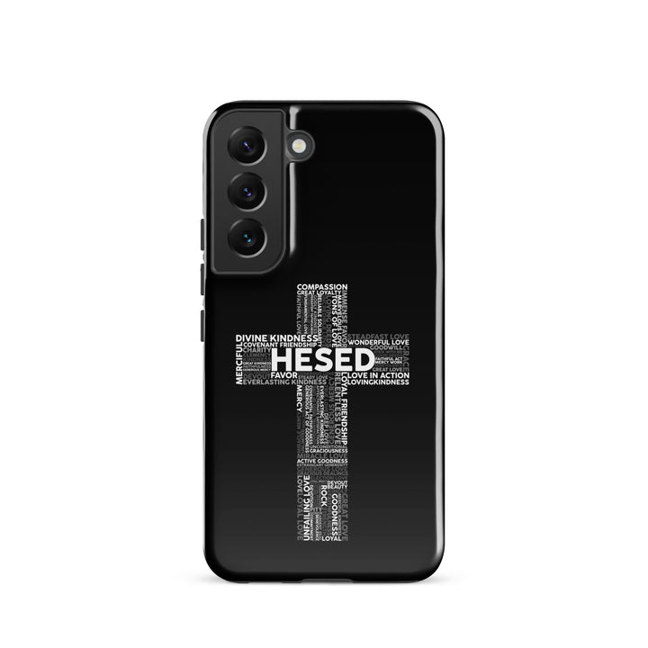 Christian Phone Case Hesed Cross Black for Samsung® Samsung® Phone Cases Glossy Samsung Galaxy S22 