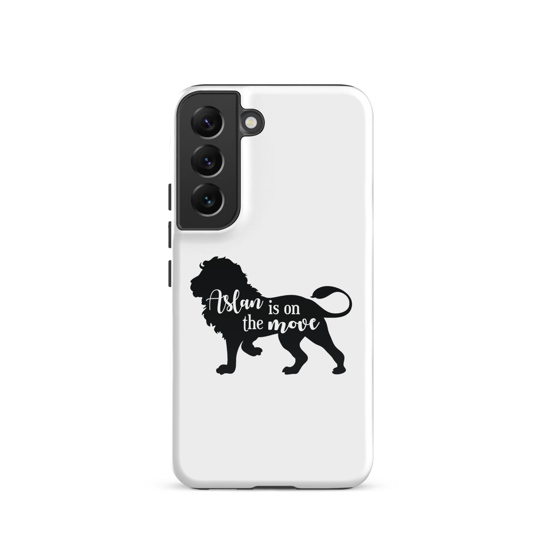 Christian Phone Case Aslan Is On The Move White for Samsung® Samsung® Phone Cases Glossy Samsung Galaxy S22 