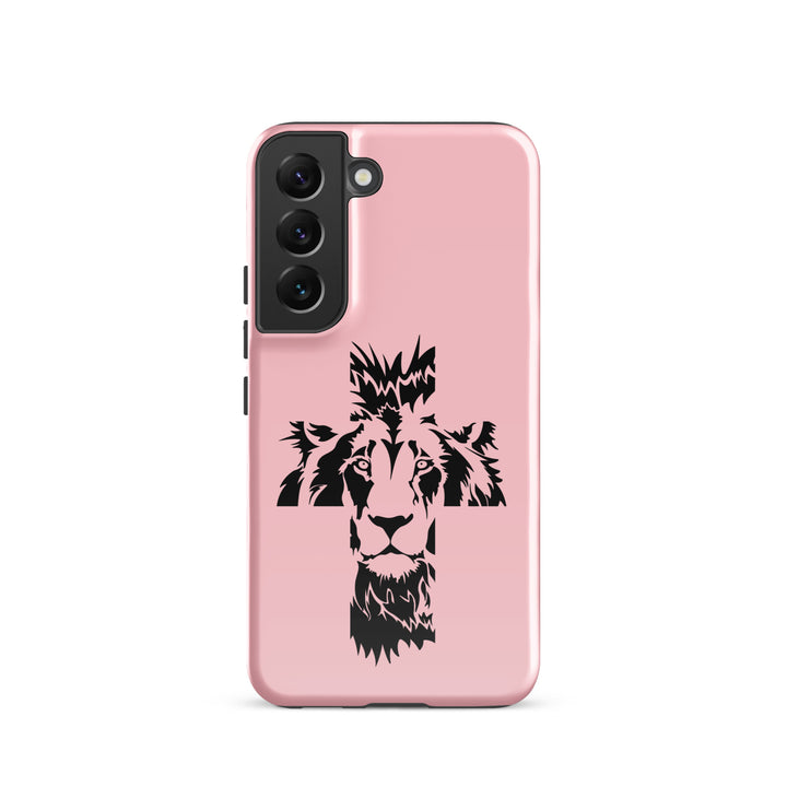 Christian Phone Case Aslan Cross Pink for Samsung® Samsung® Phone Cases Glossy Samsung Galaxy S22 