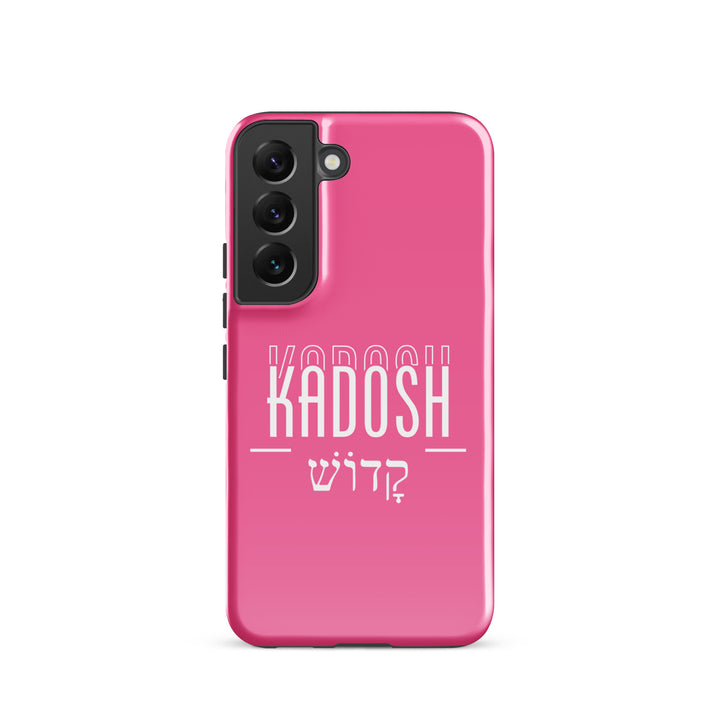 Christian Phone Case Kadosh Hebrew Pink for Samsung® Samsung® Phone Cases Glossy Samsung Galaxy S22 