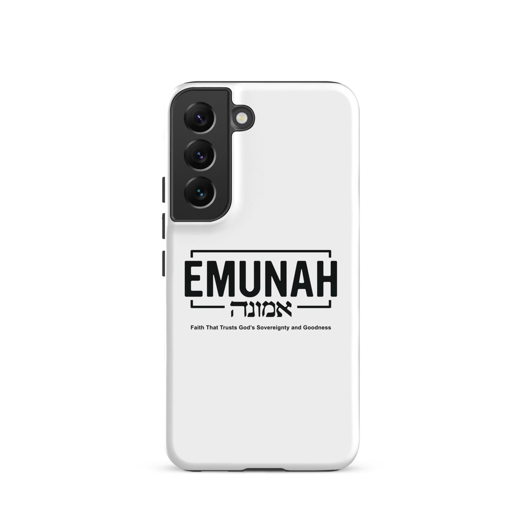 Christian Phone Case Emunah Faith That Trusts White for Samsung® Samsung® Phone Cases Glossy Samsung Galaxy S22 