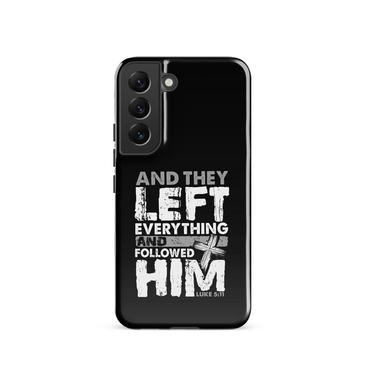 Christian Phone Case Left Everything Cross Black for Samsung® Samsung® Phone Cases Glossy Samsung Galaxy S22 