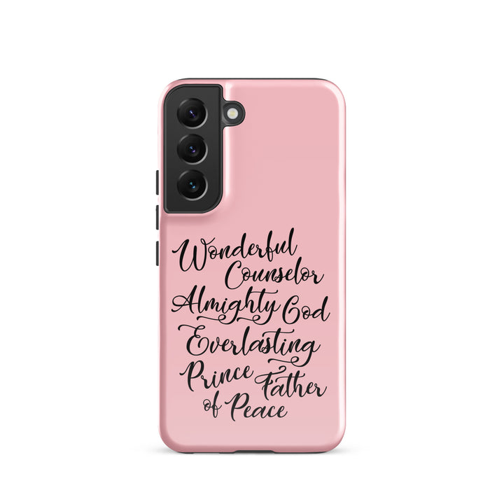 Christian Phone Case Wonderful Counselor Pink for Samsung® Samsung® Phone Cases Glossy Samsung Galaxy S22 