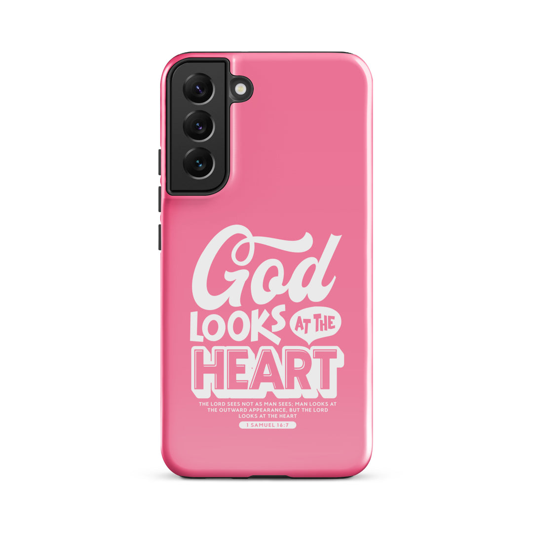 Christian Phone Case God Looks At Heart  for Samsung® Samsung® Phone Cases Glossy Samsung Galaxy S22 Plus 