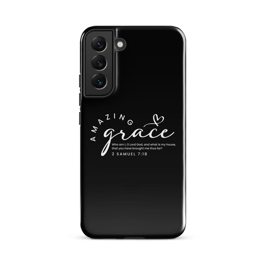 Christian Phone Case Amazing Grace Heart Black for Samsung® Samsung® Phone Cases Glossy Samsung Galaxy S22 Plus 