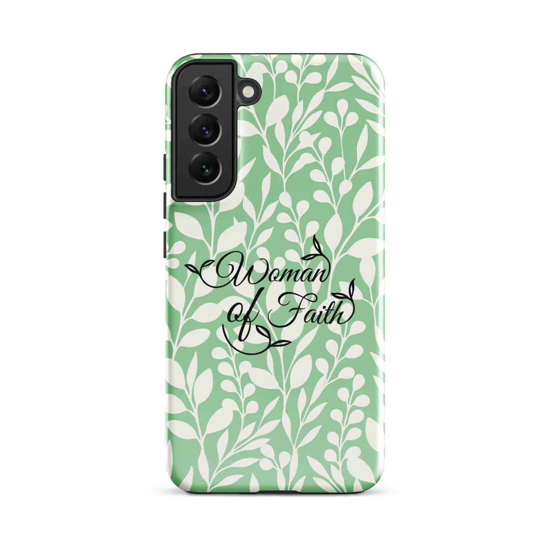 Christian Phone Case Woman of Faith Green for Samsung® Samsung® Phone Cases Glossy Samsung Galaxy S22 Plus 