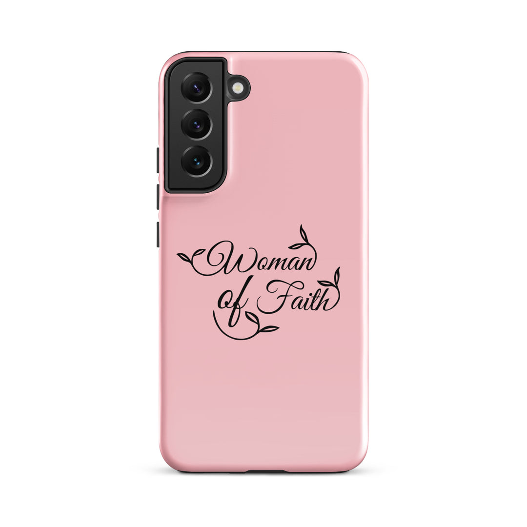 Christian Phone Case Woman of Faith Pink for Samsung® Samsung® Phone Cases Glossy Samsung Galaxy S22 Plus 