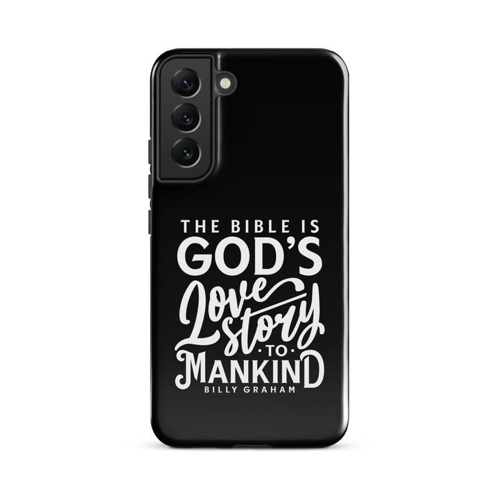 Christian Phone Case God's Love Story Black for Samsung® Samsung® Phone Cases Glossy Samsung Galaxy S22 Plus 