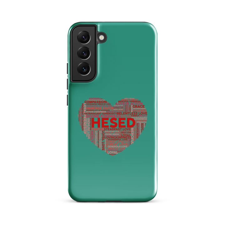 Christian Phone Case Hesed Heart Teal for Samsung® Samsung® Phone Cases Glossy Samsung Galaxy S22 Plus 