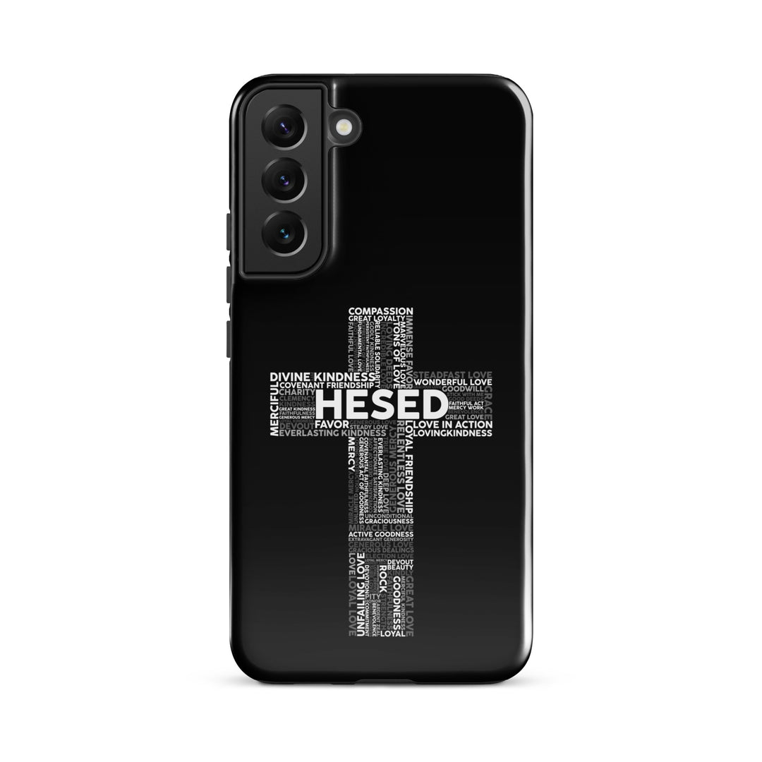 Christian Phone Case Hesed Cross Black for Samsung® Samsung® Phone Cases Glossy Samsung Galaxy S22 Plus 