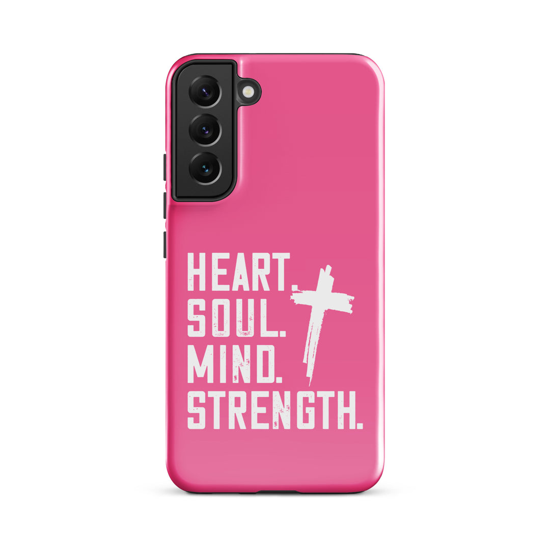 Christian Phone Case Heart Soul Mind Strength Pink for Samsung® Samsung® Phone Cases Glossy Samsung Galaxy S22 Plus 