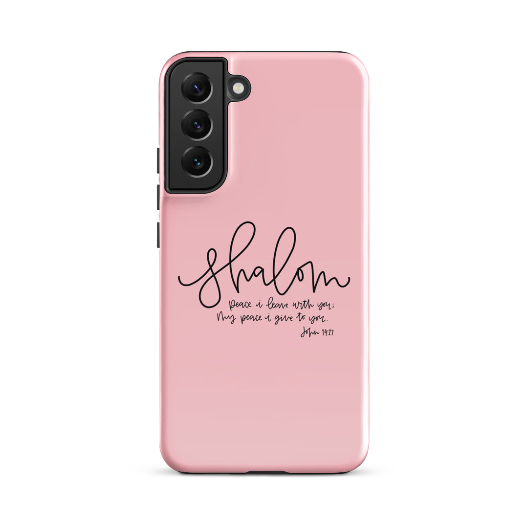 Christian Phone Case Shalom Pink for Samsung® Samsung® Phone Cases Glossy Samsung Galaxy S22 Plus 