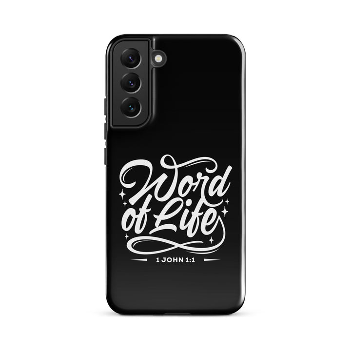 Christian Phone Case Word of Life Black for Samsung® Samsung® Phone Cases Glossy Samsung Galaxy S22 Plus 