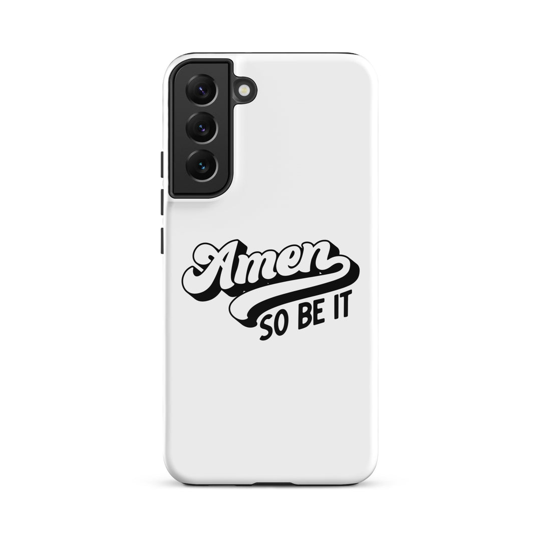 Christian Phone Case Amen So Be It White for Samsung® Samsung® Phone Cases Glossy Samsung Galaxy S22 Plus 