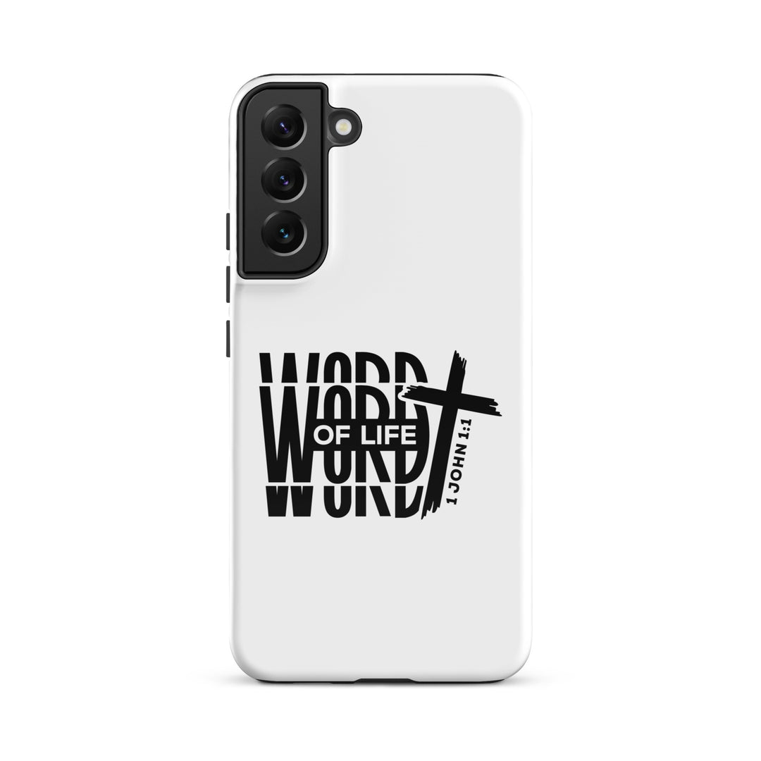 Christian Phone Case Word of Life Cross White for Samsung® Samsung® Phone Cases Glossy Samsung Galaxy S22 Plus 