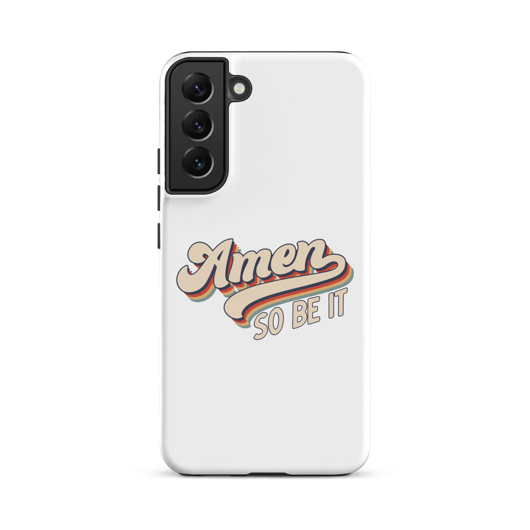 Christian Phone Case Amen So Be It White for Samsung® Samsung® Phone Cases Glossy Samsung Galaxy S22 Plus 