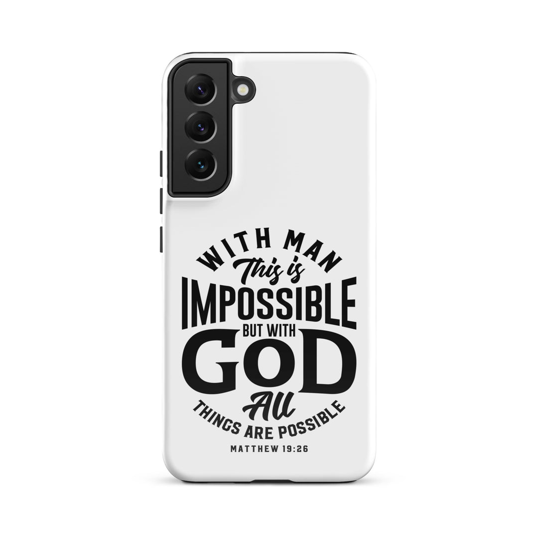 Christian Phone Case All Things Possible White for Samsung® Samsung® Phone Cases Glossy Samsung Galaxy S22 Plus 