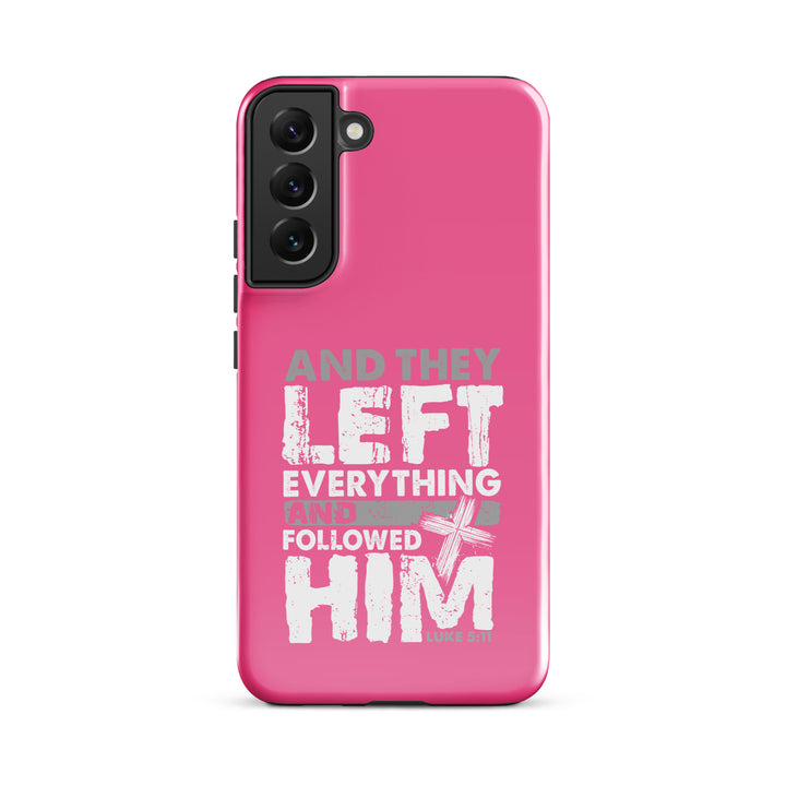 Christian Phone Case Left Everything Cross Pink for Samsung® Samsung® Phone Cases Glossy Samsung Galaxy S22 Plus 