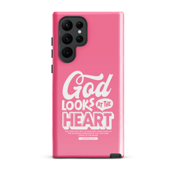 Christian Phone Case God Looks At Heart  for Samsung® Samsung® Phone Cases Glossy Samsung Galaxy S22 Ultra 