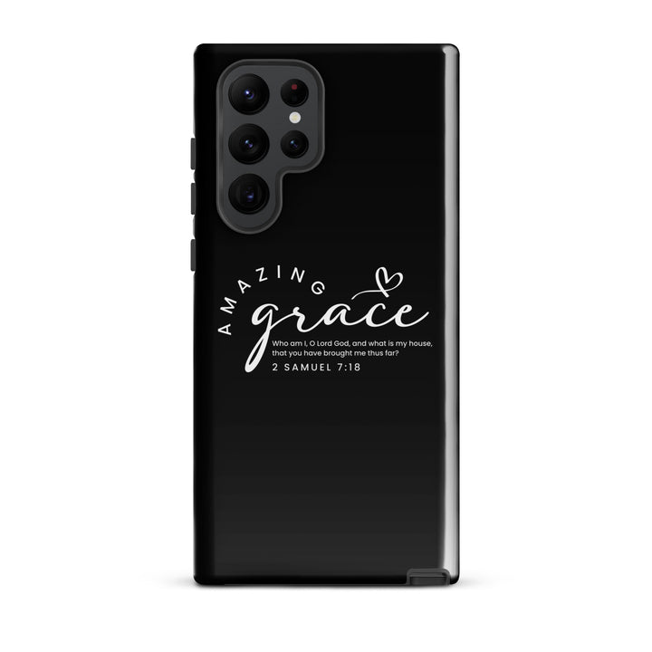 Christian Phone Case Amazing Grace Heart Black for Samsung® Samsung® Phone Cases Glossy Samsung Galaxy S22 Ultra 