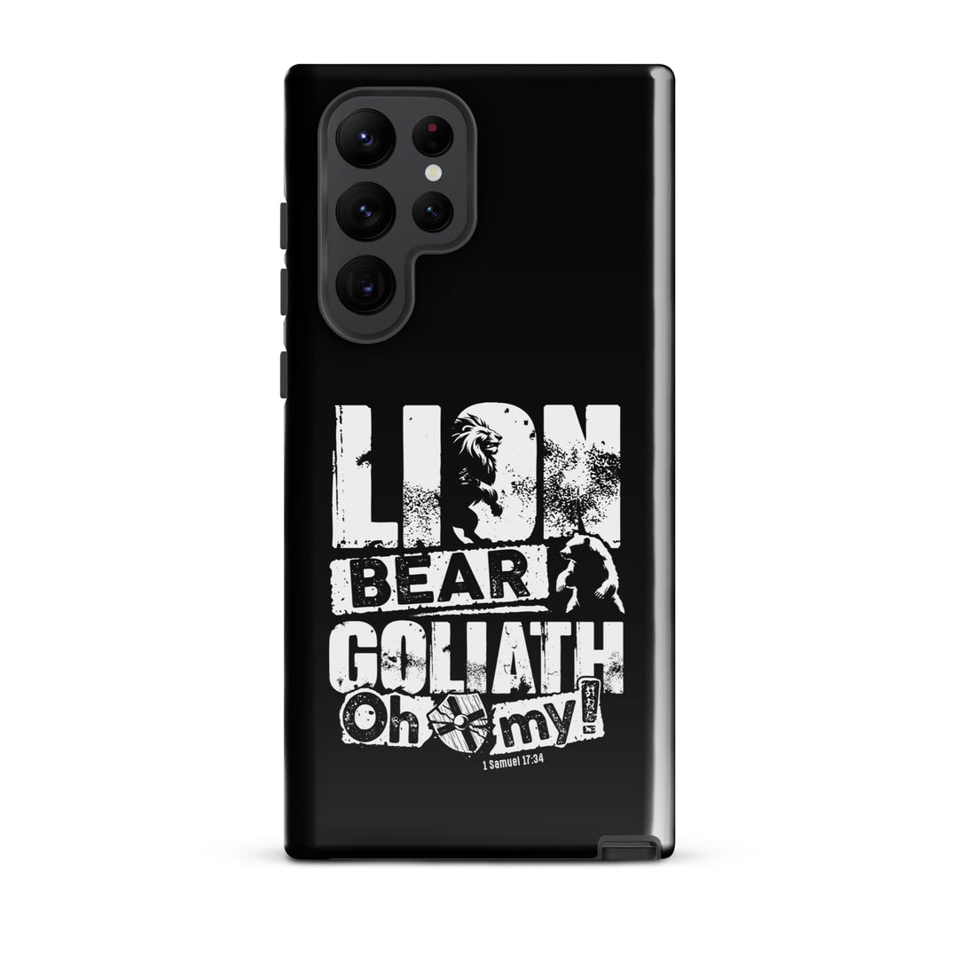 Christian Phone Case Lion Bear Goliath Black for Samsung® Samsung® Phone Cases Glossy Samsung Galaxy S22 Ultra 