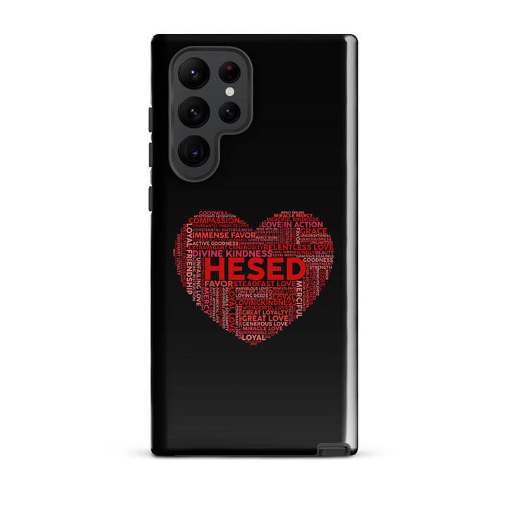 Christian Phone Case Hesed Heart Black for Samsung® Samsung® Phone Cases Glossy Samsung Galaxy S22 Ultra 