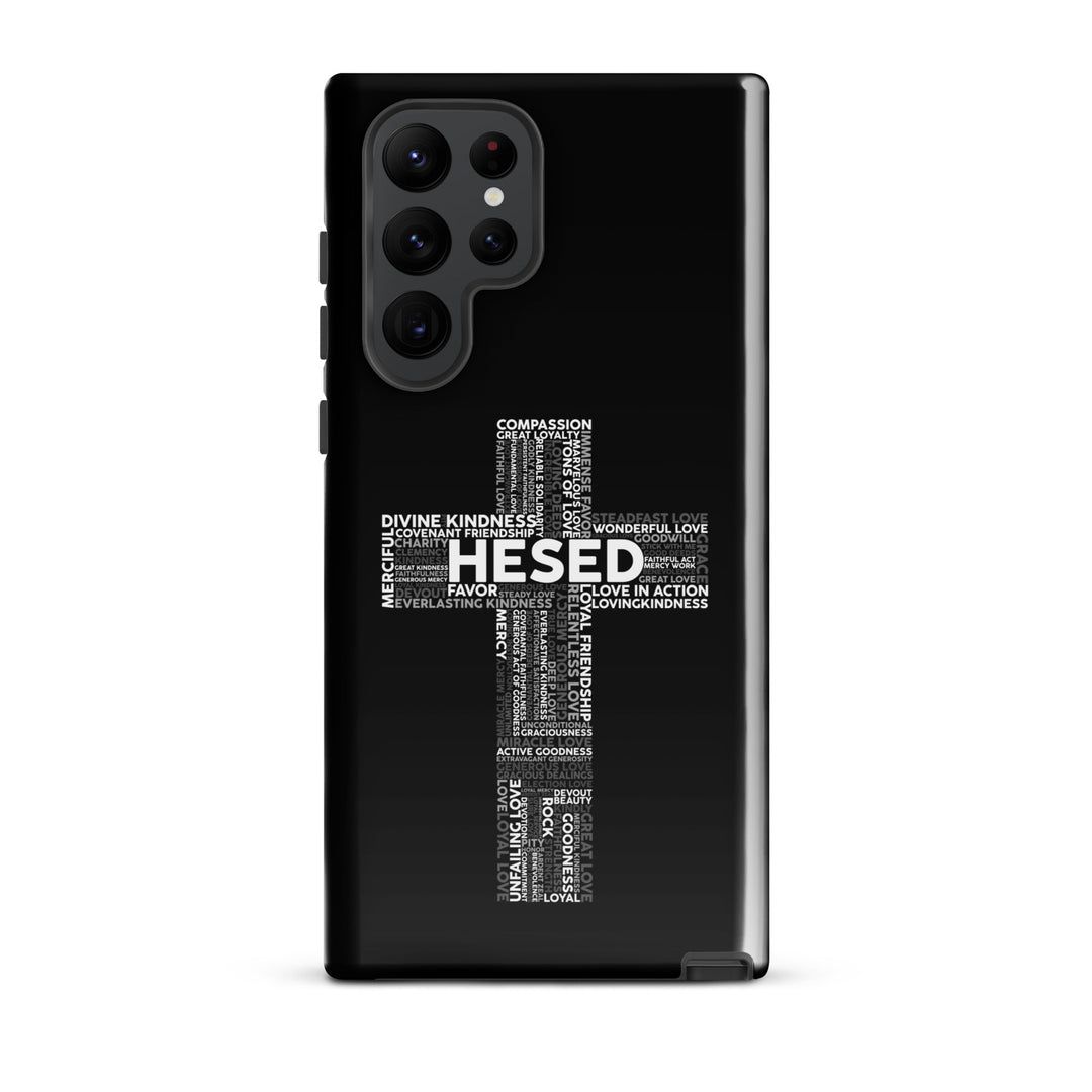 Christian Phone Case Hesed Cross Black for Samsung® Samsung® Phone Cases Glossy Samsung Galaxy S22 Ultra 