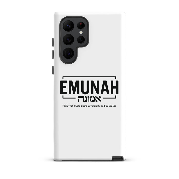 Christian Phone Case Emunah Faith That Trusts White for Samsung® Samsung® Phone Cases Glossy Samsung Galaxy S22 Ultra 