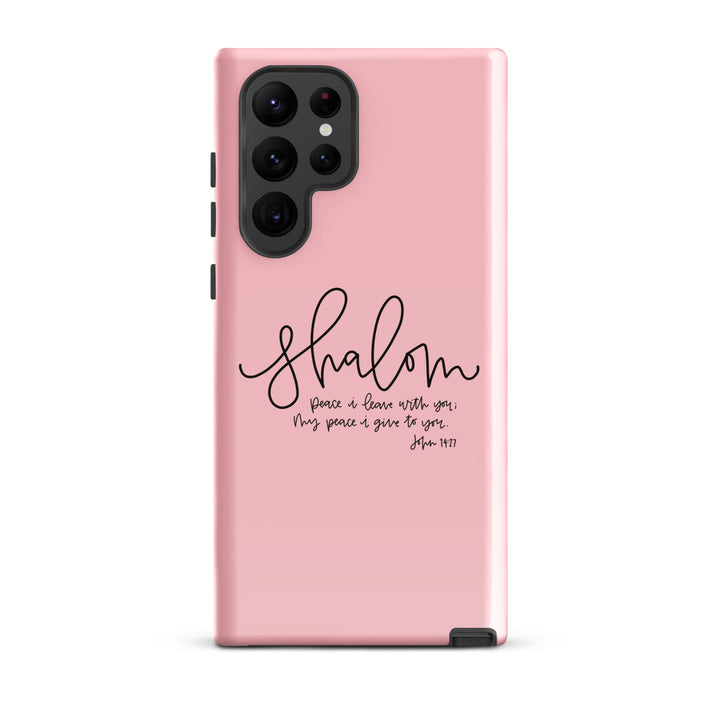 Christian Phone Case Shalom Pink for Samsung® Samsung® Phone Cases Glossy Samsung Galaxy S22 Ultra 