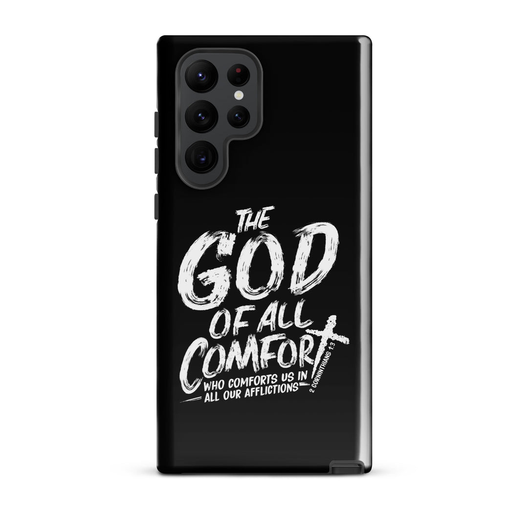 Christian Phone Case God of All Comfort Black for Samsung® Samsung® Phone Cases Glossy Samsung Galaxy S22 Ultra 