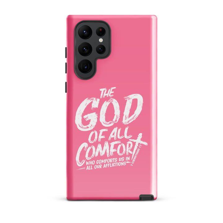 Christian Phone Case God of All Comfort Pink for Samsung® Samsung® Phone Cases Glossy Samsung Galaxy S22 Ultra 