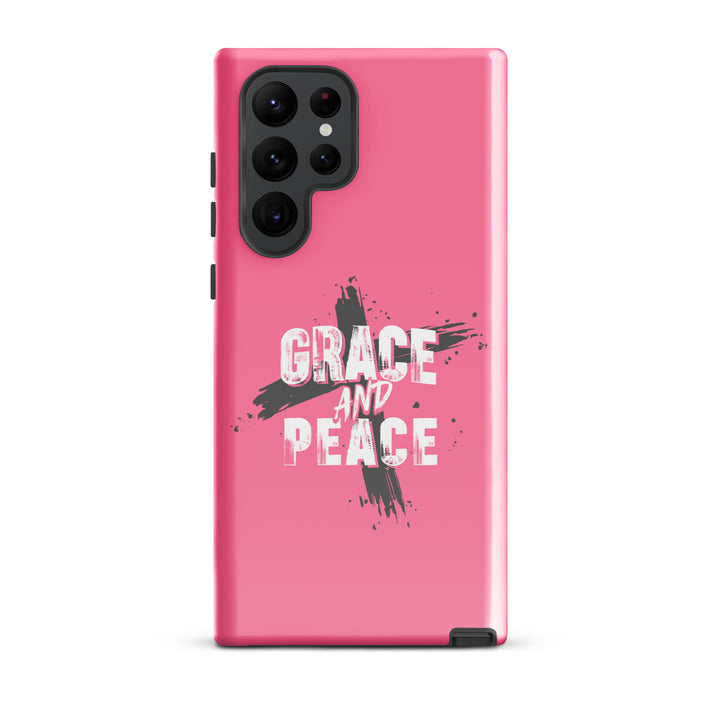 Christian Phone Case Grace and Peace Pink for Samsung® Samsung® Phone Cases Glossy Samsung Galaxy S22 Ultra 