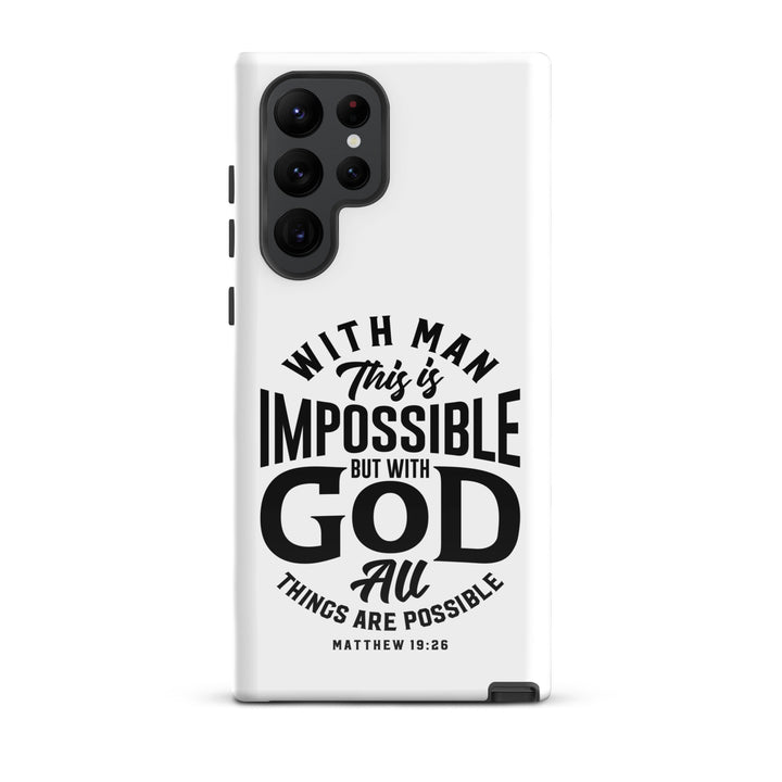 Christian Phone Case All Things Possible White for Samsung® Samsung® Phone Cases Glossy Samsung Galaxy S22 Ultra 