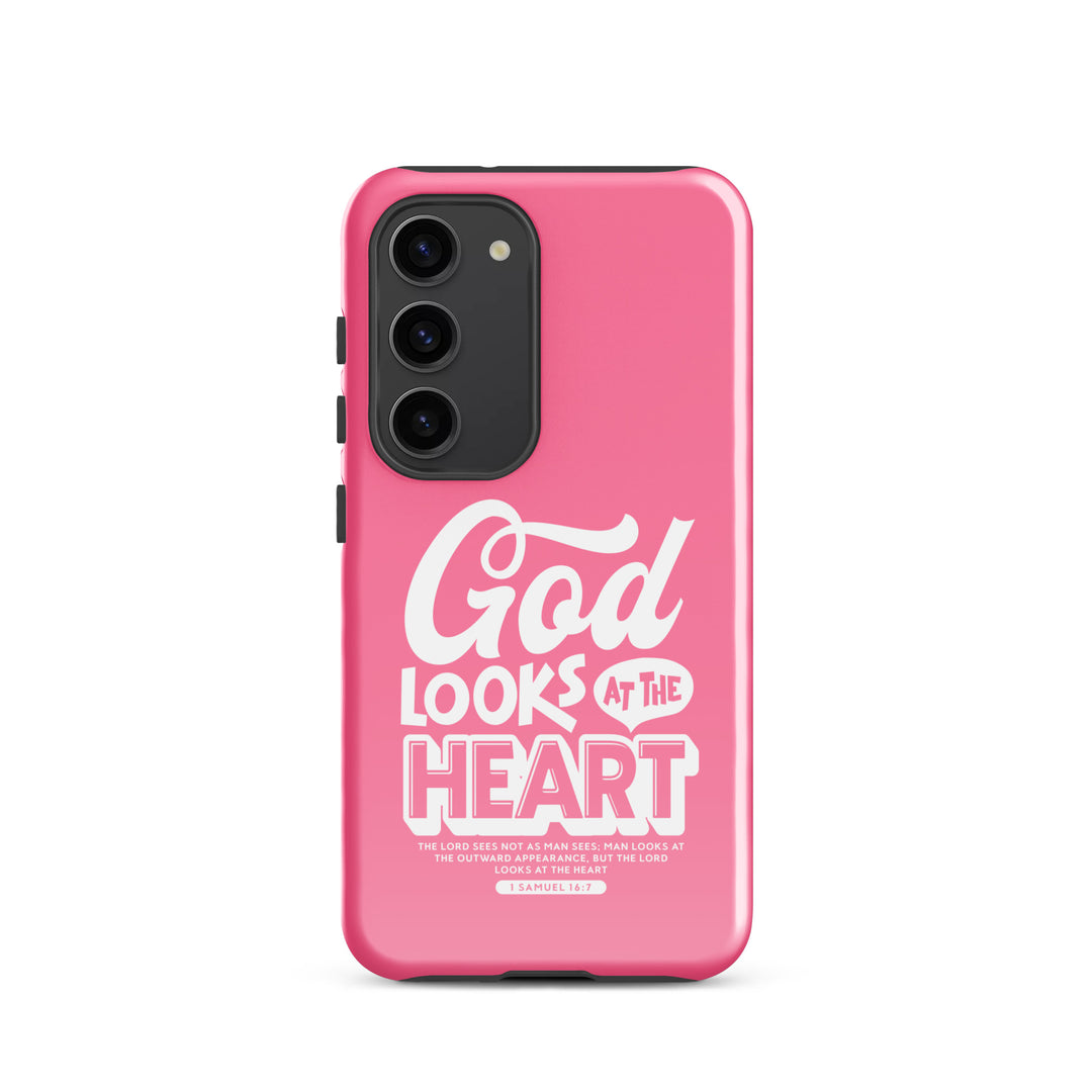 Christian Phone Case God Looks At Heart  for Samsung® Samsung® Phone Cases Glossy Samsung Galaxy S23 