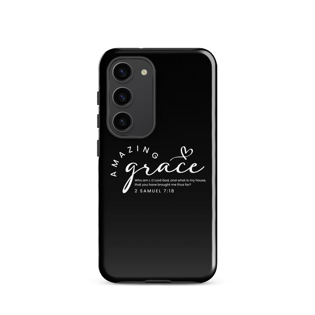 Christian Phone Case Amazing Grace Heart Black for Samsung® Samsung® Phone Cases Glossy Samsung Galaxy S23 