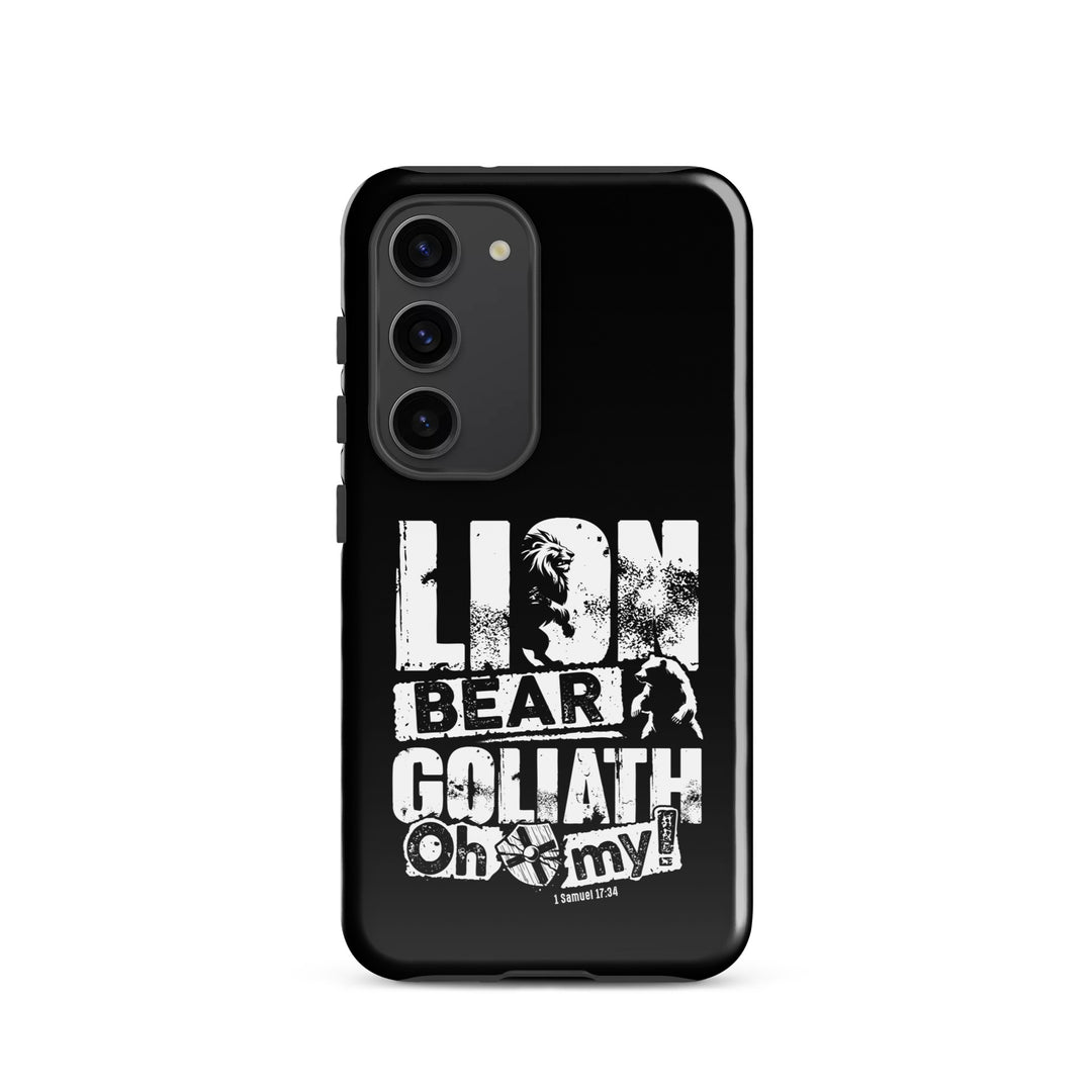 Christian Phone Case Lion Bear Goliath Black for Samsung® Samsung® Phone Cases Glossy Samsung Galaxy S23 